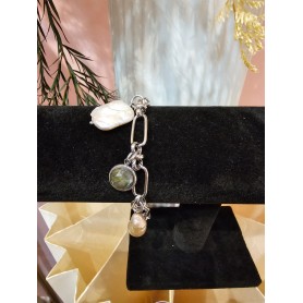 Crystal Mother of Pearl Fusion Charm Bracelet