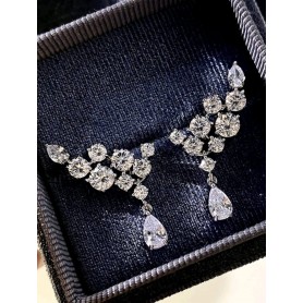Angel Wings Zirconia Dangle Earrings