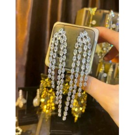 Water Fall Zirconia Fringe Earrings