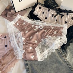 Hearts Silk Lacy Panties