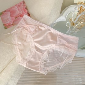 Cute Side Ruched-Ribbon Lace Panties