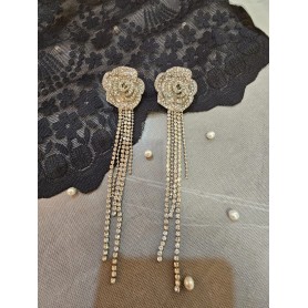 Rose Bolonia Tassel Earrings