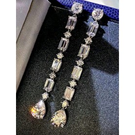 Luxury Classic Dew Drop Tear Shaped Long Earrings