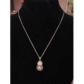 Auspicious Freshwater Pearls Silver Fu Luo Pendant Necklace