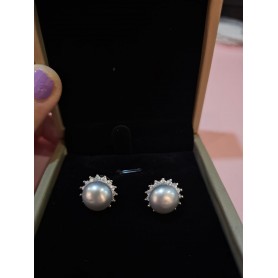 Natural Pearl Sunflower Earrings