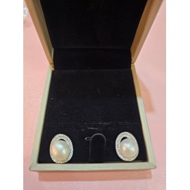 Double Halo Elegant Natural Pearls Earrings