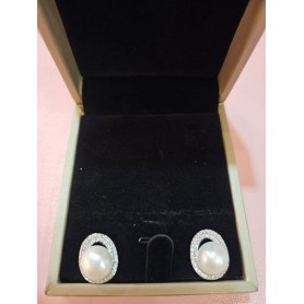 Double Halo Elegant Natural Pearls Earrings