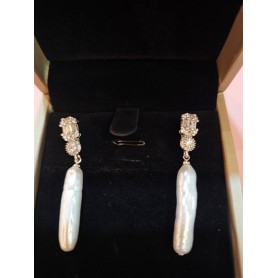 Princess Long Natural Pearl Baroque Earrings