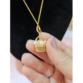 Picnic Basket of Pearls of Delight & Abundance Pendant Necklacent