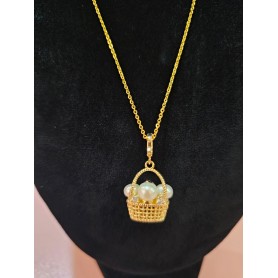 Picnic Basket of Pearls of Delight & Abundance Pendant Necklacent