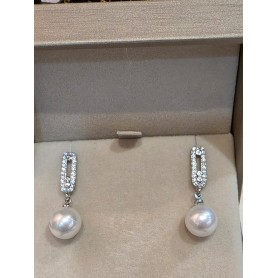 Natural Premium Pearls Daggly Zircon Earrings