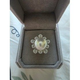 Sunflower Natural White Pearl Ring