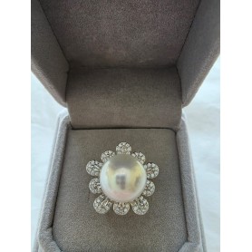 Sunflower Natural White Pearl Ring