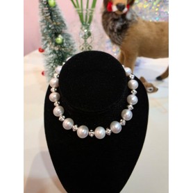 Natural Round White Pearl Bracelet