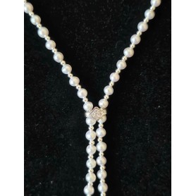 Y-Clasp Multiwear White Pearl Necklace