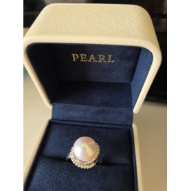 Classic Swirl Elegant White Pearl Ring