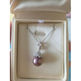Italian Hanging Design Emperor Purple Pearl Pendant Necklace