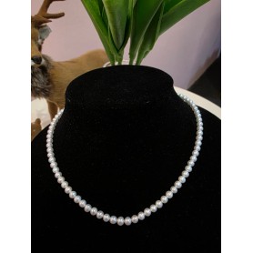Natural White Pearl 5mm Strand Necklace