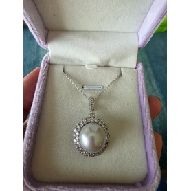 Natural Blue Pearl Princess Pendant Necklace