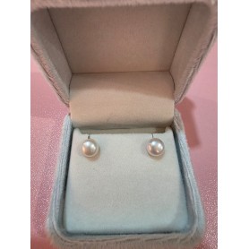 Semi-round Pearl Stud Earrings