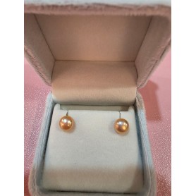 Semi-round Pearl Stud Earrings