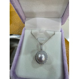 Natural Blue Pearl Princess Pendant Necklace