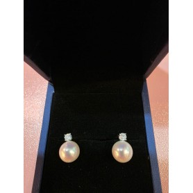 Natural White Pearl Stud Earrings