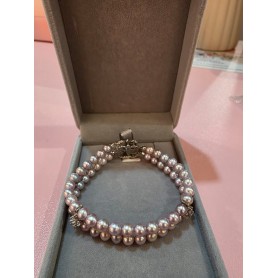 2-Strand Shiny Destiny Star Diamond Lilac Pearl Bracelet