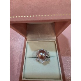 Grand Enchantress Flower Manta Rose Pearl Ring