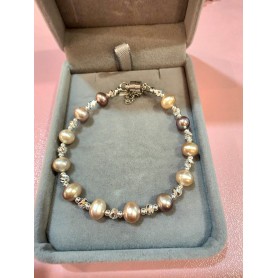Candy Pearls Silver Encrusted Bracelet