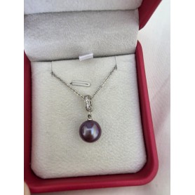 Royal Purple Pearl Universal Clasp Pendant Necklace