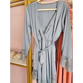 Sexy Lace Satin Night Dress with Robe 07