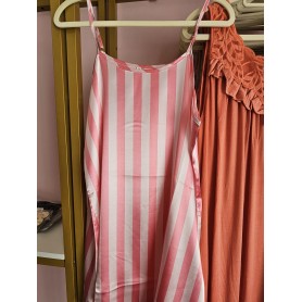 Stripe Satin Night Dress 10