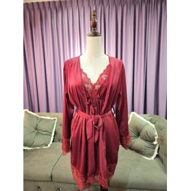 Sexy Lace Setting Night Dress with Robe