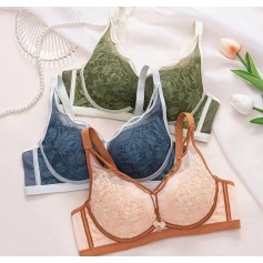 Wireless Push Up Sexy Deep V Lace Bra 32-40AB