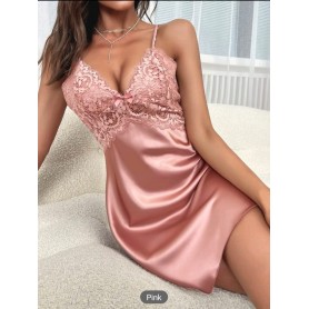 Sexy Lace Satin Night Dress 12